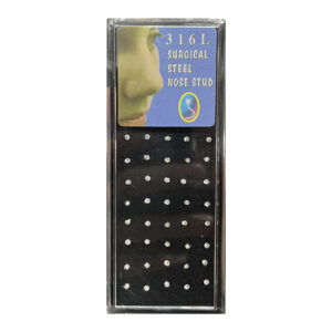 Piercing 316L surgical steel nose studs x 40 (punta curva y recta) // Cod. 118-3