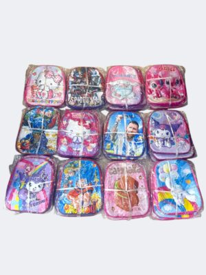 Mochila 12 pulgadas 1 cierre 123A varios personajes (5) // Cod. 7801082101236