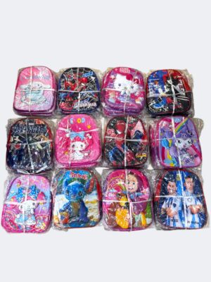 Mochila 12 pulgadas 1 cierre 123A varios personajes (3) // Cod. 7801082101236