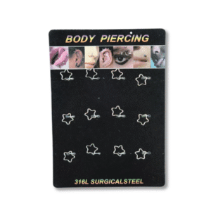 Aros Piercing Acero Estrella x12 // Cod. 4508767549214