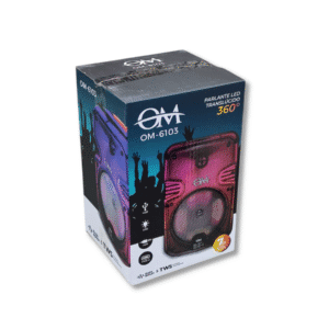 Parlante LED Traslúcido 360° OM-6103 7FX // Cod. OM-6103