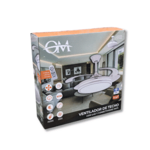 Ventilador de Techo OM VTR301BWF 107cm C/Luz // Cod. VTR301BWF