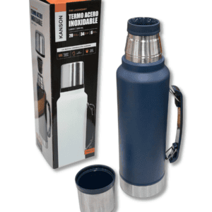 Termo de Acero Inoxidable 1200 ml con Tapón 360° Kanson // Cod. TER-010