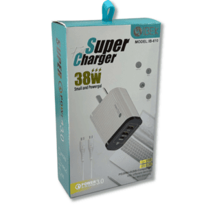 Cargador IBEK IB-610 38W 2 USB + Type-C Carga Rápida Quick Charge 3.0 // Cod. 7790839912706