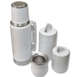 Set Matero Completo Termo 1 Litro Acero Inoxidable Mate Yerbera y Azucarera // Cod. 450850