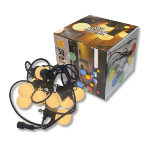 Guirnalda de Luces LED Calida G50 5 Metros 50 LED 10 Bombillas 24V para Navidad y Fiestas // Cod. G50