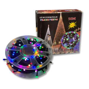 Luces de Navidad LED 240 Luces 50 Metros Multicolor POL-17 // Cod. LED 240